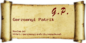 Gerzsenyi Patrik névjegykártya